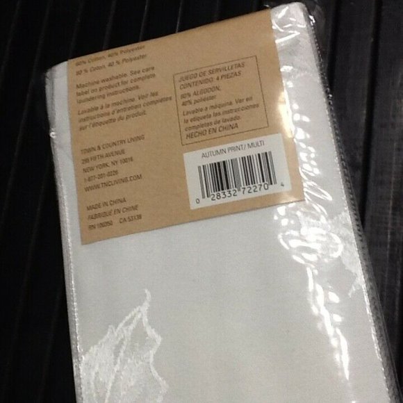 4 new Autumn Medley 60% Cotton Table Napkins w/ Pumpkins for Thanksgiving decor - Picture 8 of 10